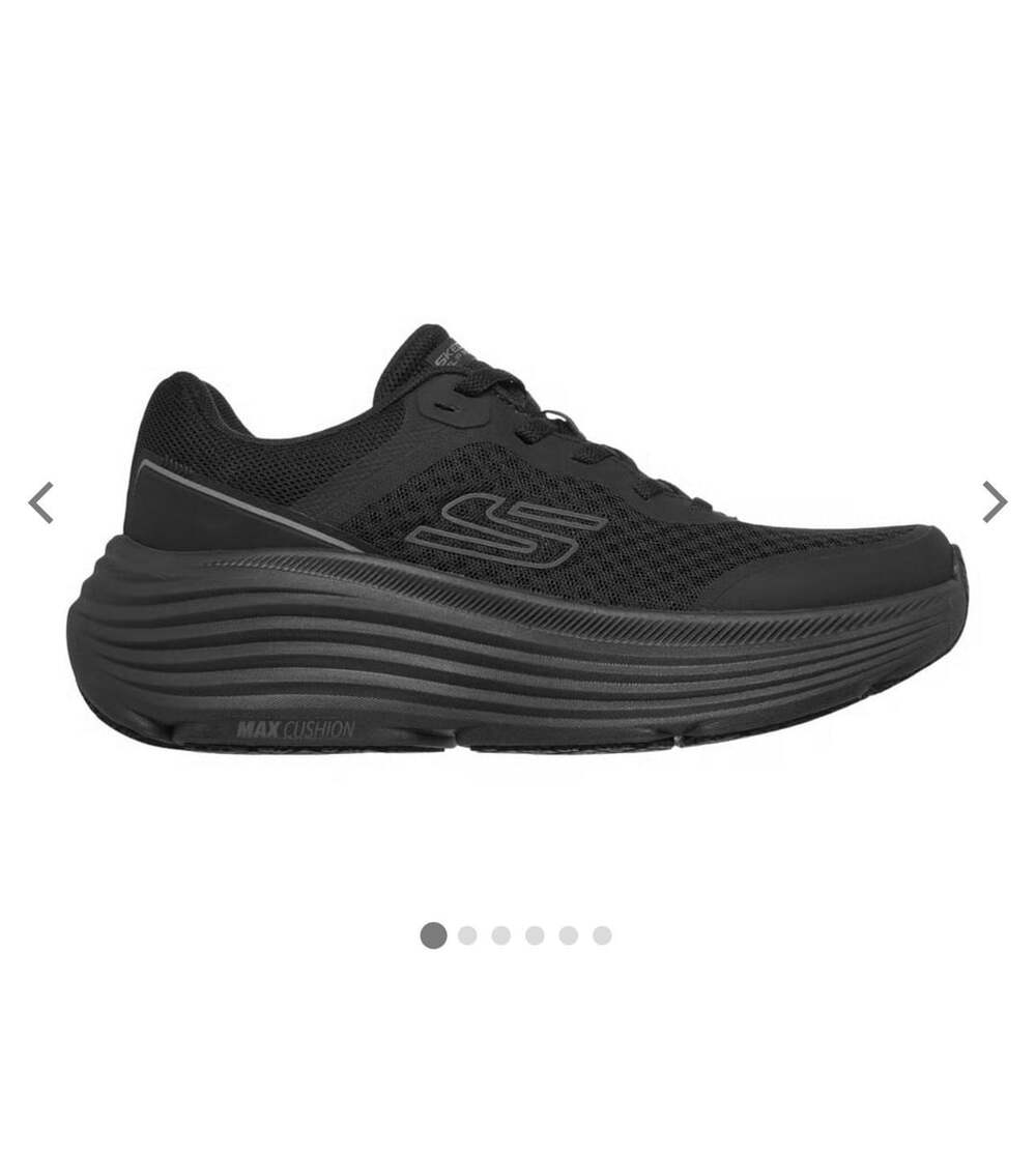 Skechers Women’s Max Cushioning Endeavour Slip-Resistant Black Sneaker- 9